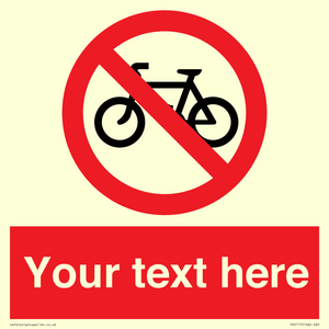 Custom No Cycling Sign